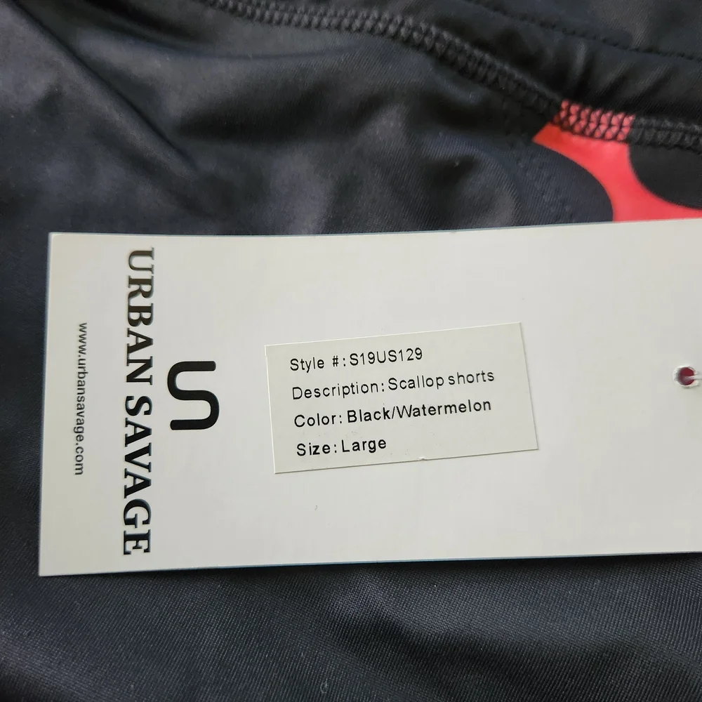 Urban Savage Pink Scallop Shorts Womens Size Large Black Athletic‎ Shorts - Picture 5 of 5